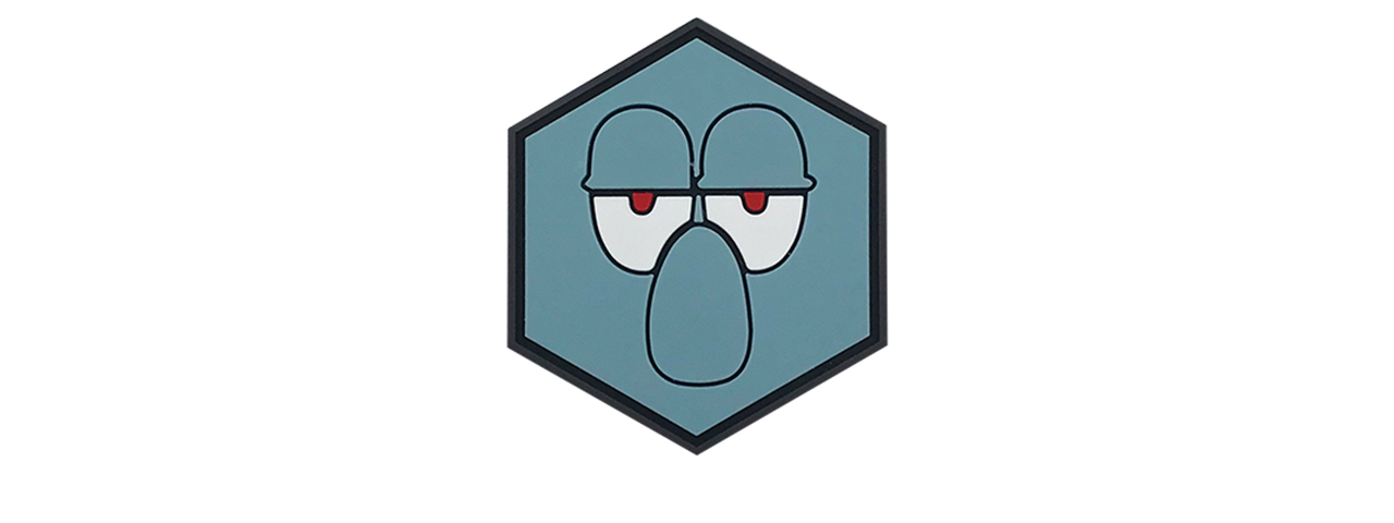 Hexagon PVC Patch Squidward Peeker Eyes - Click Image to Close