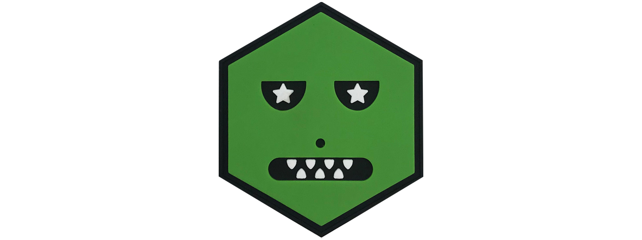Hexagon PVC Patch Green Monster - Click Image to Close