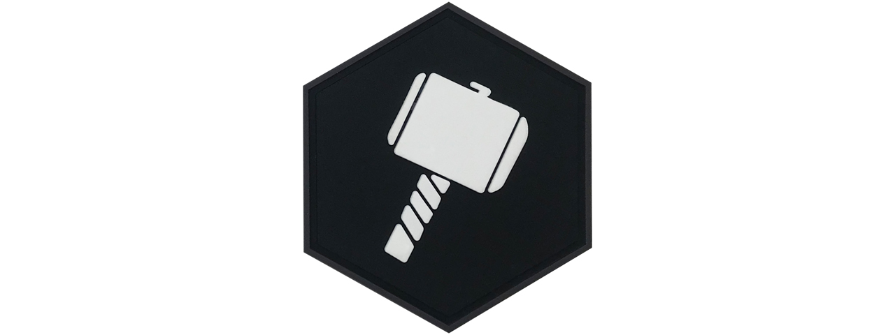 Hexagon PVC Patch Thor Mjlnir - Click Image to Close