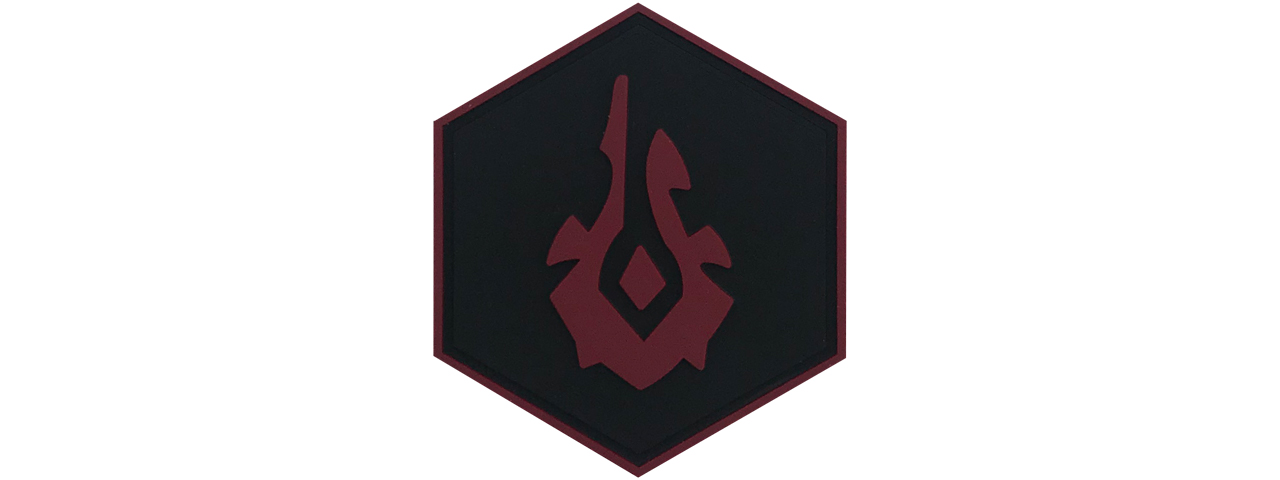 Hexagon PVC Patch World Of Warcraft Horde Symbol - Click Image to Close