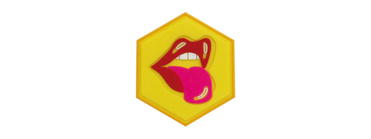 Hexagon PVC Patch Hot Kiss - Click Image to Close