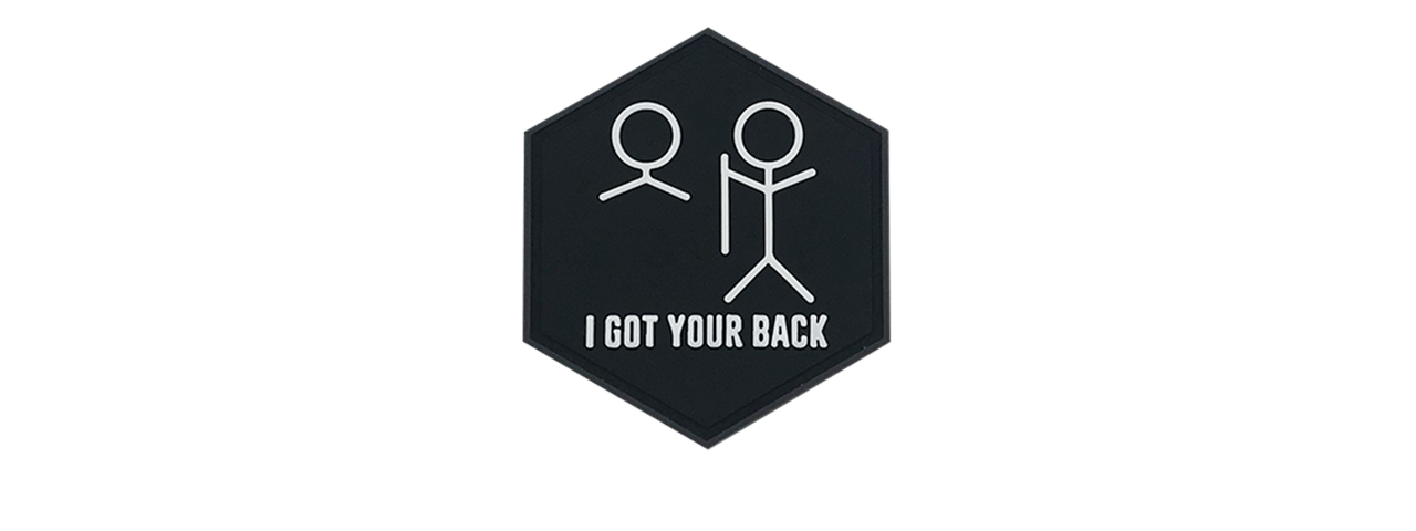 Hexagon PVC Patch "I Got Your Back" - Click Image to Close