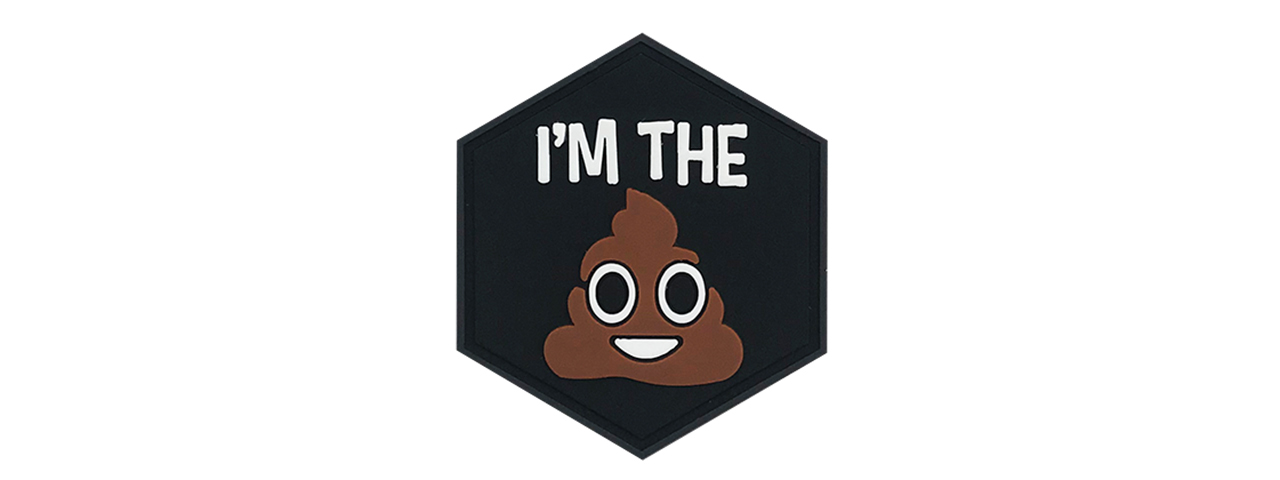 Hexagon PVC Patch "I'm The Shit" - Click Image to Close