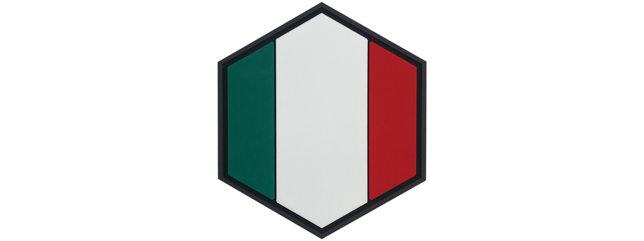 Hexagon PVC Patch Italy Flag - Click Image to Close