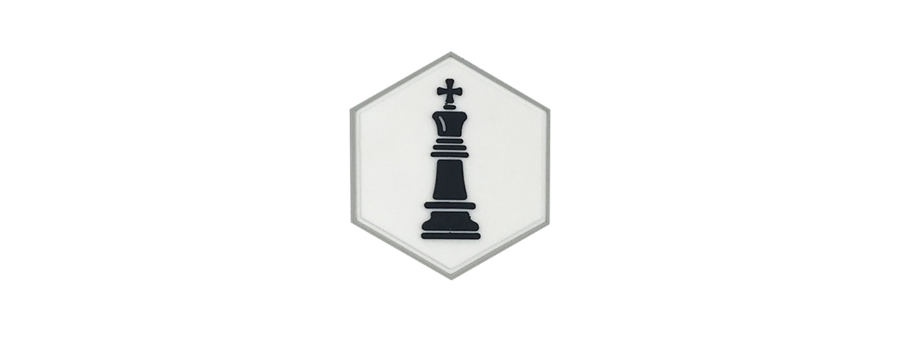 Hex PVC Patch Black King Chess Piece - Click Image to Close
