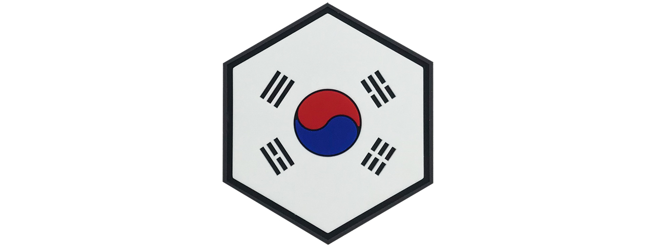 Hexagon PVC Patch Korea Flag - Click Image to Close