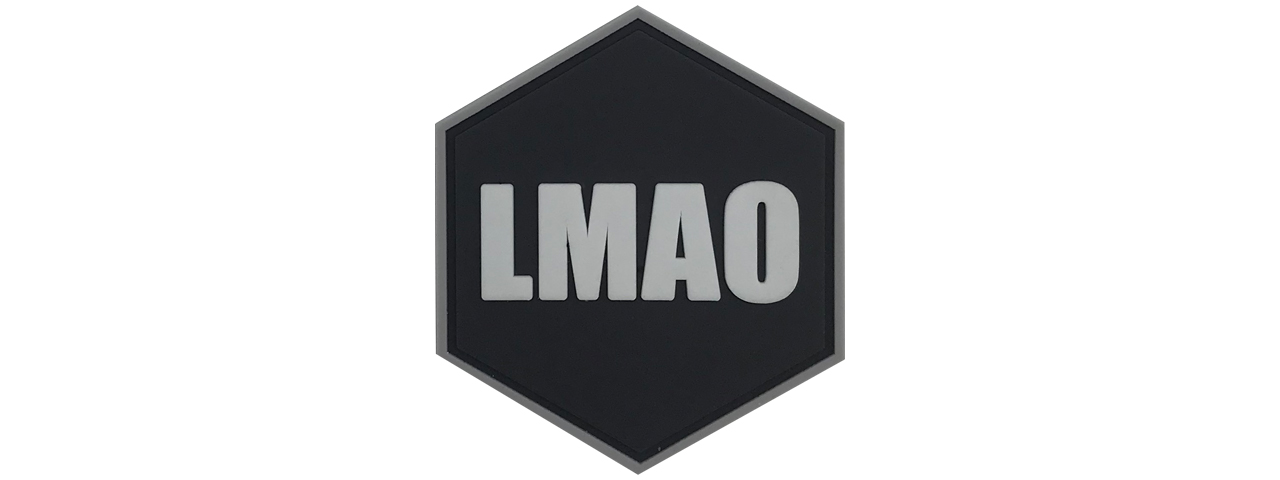 Hexagon PVC Patch "LMAO" - Click Image to Close