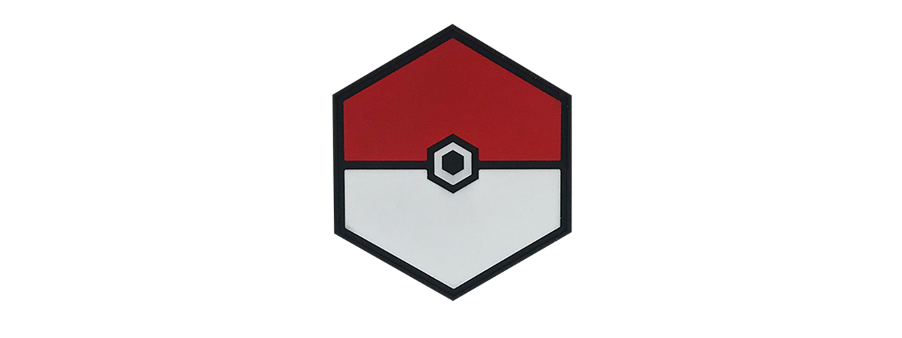 Hex PVC Patch Red Pokeball - Click Image to Close