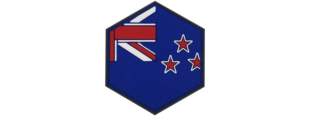 Hexagon PVC Patch New Zealand Flag - Click Image to Close