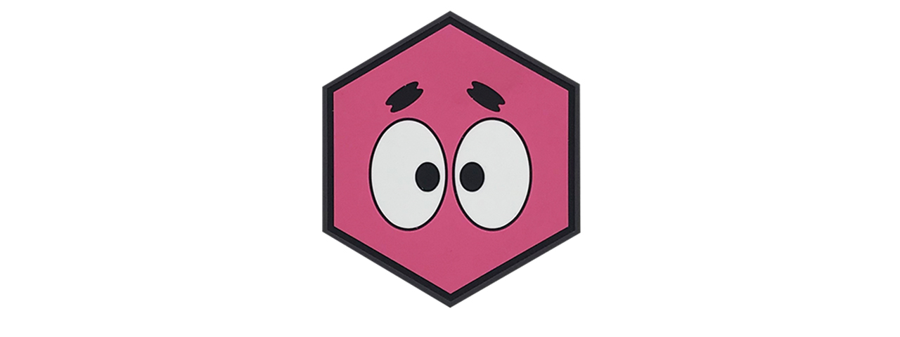 Hexagon PVC Patch Patrick Star Peeker Eyes - Click Image to Close