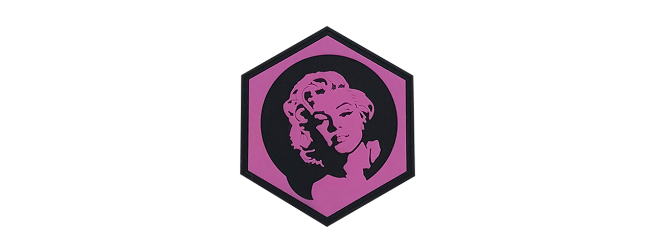 Hexagon PVC Patch Pink Marilyn Monroe - Click Image to Close