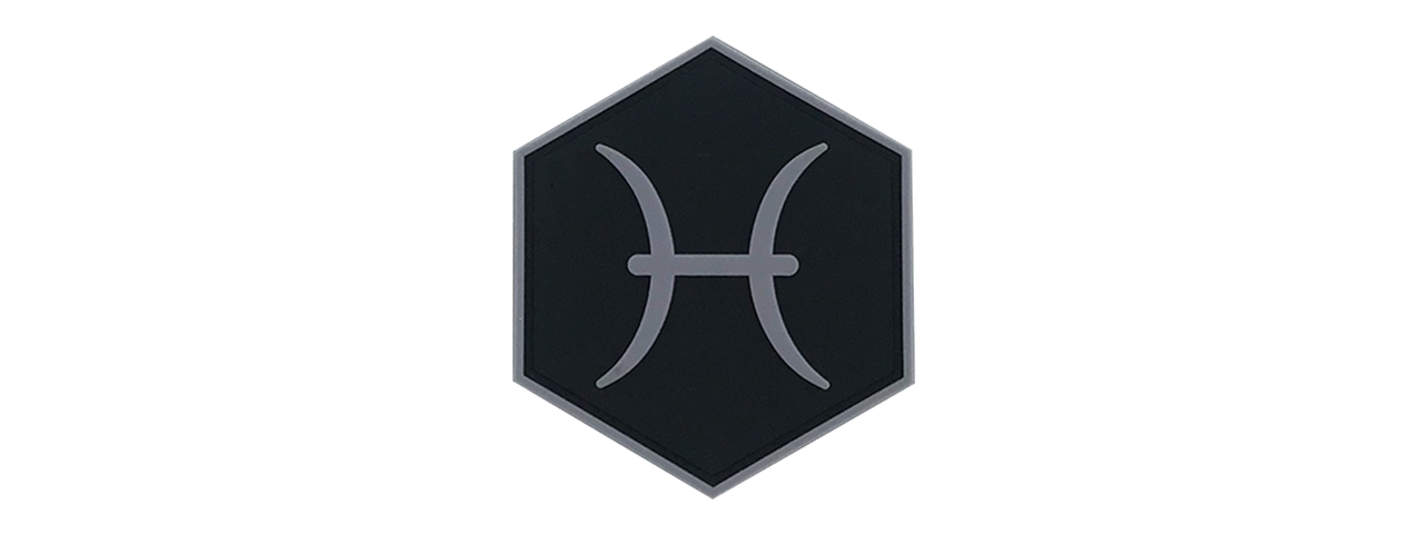 Hexagon PVC Patch Zodiac Sign Pisces Symbol - Click Image to Close