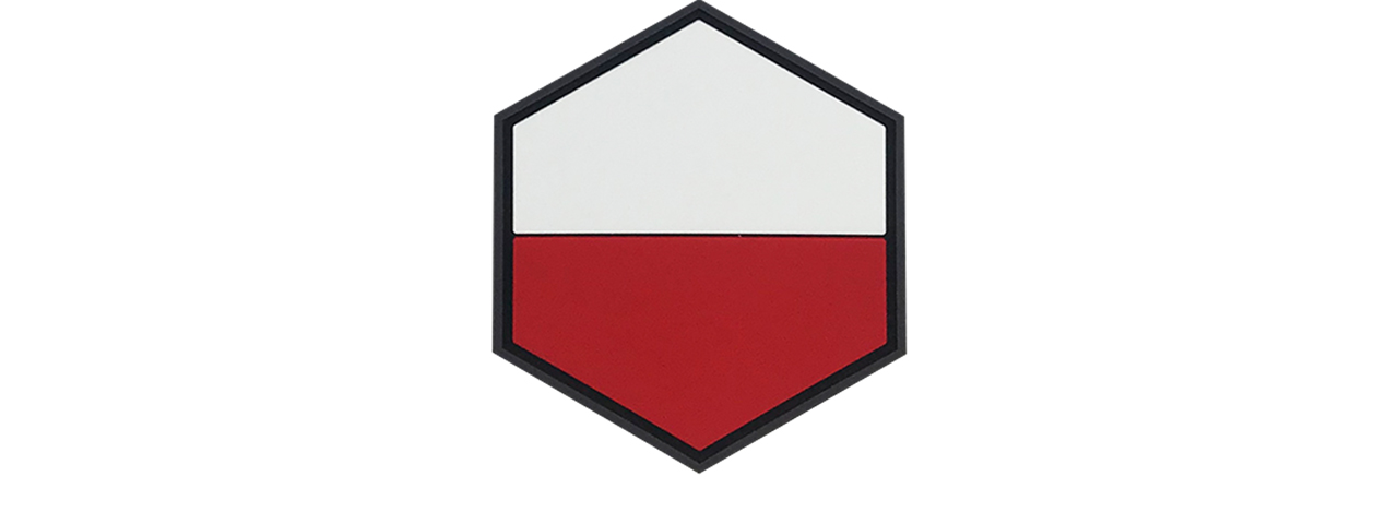 Hexagon PVC Patch Poland Flag - Click Image to Close