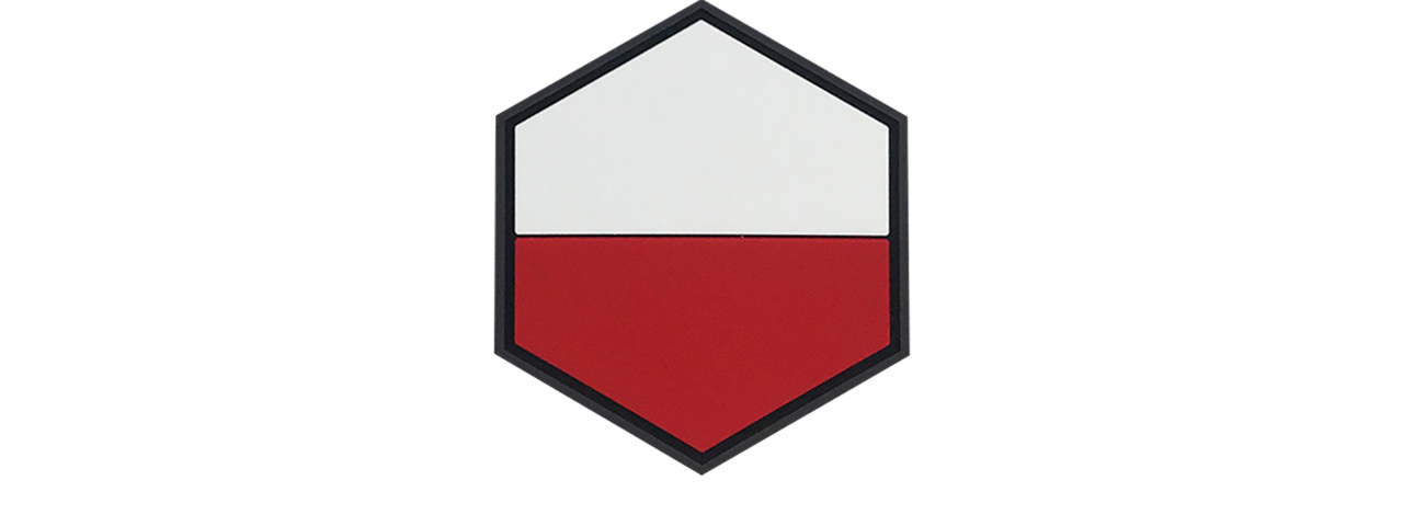 Hexagon PVC Patch Poland Flag - Click Image to Close