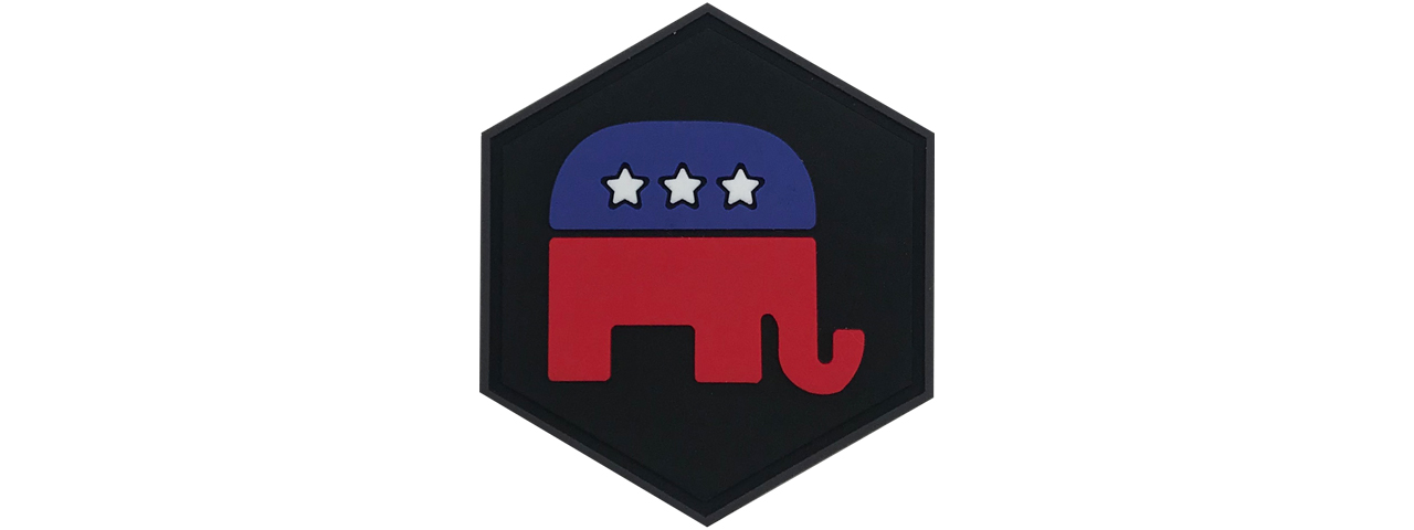 Hexagon PVC Patch Republican Party - Click Image to Close