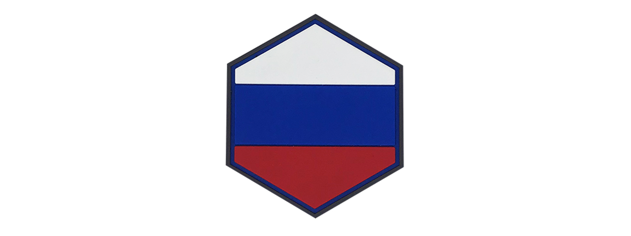 Hexagon PVC Patch Russia Flag - Click Image to Close
