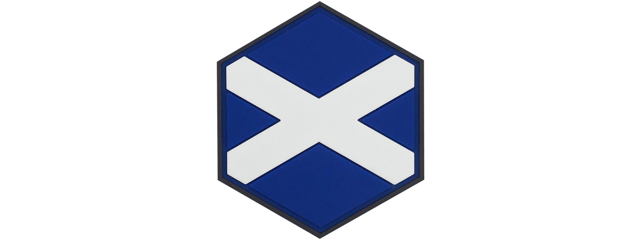 Hexagon PVC Patch Scotland Flag - Click Image to Close