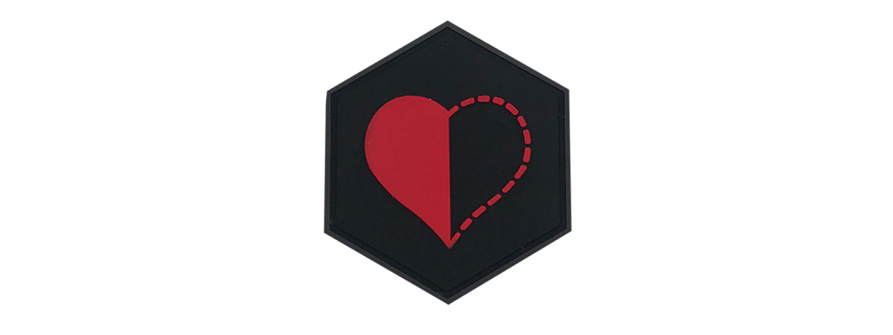 Hexagon PVC Patch "Relationship Status Single" Heart - Click Image to Close