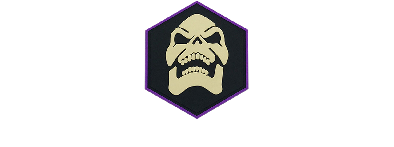 Hexagon PVC Patch Skeletor - Click Image to Close