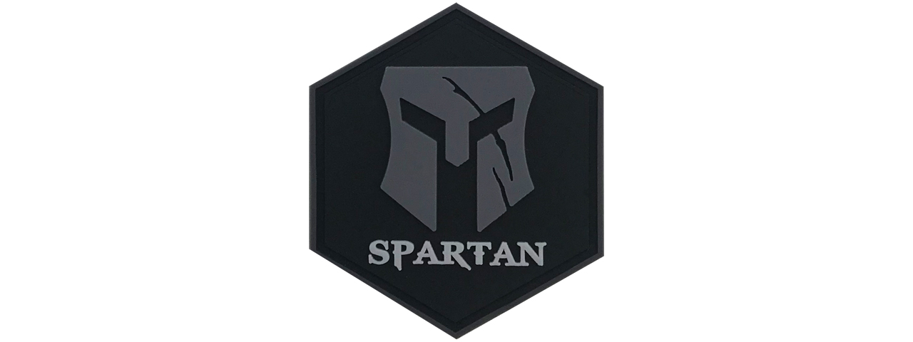Hexagon PVC Patch Spartan Helmet - Click Image to Close