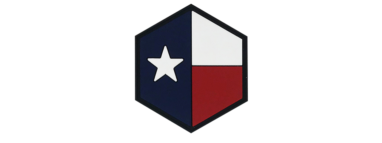 Hexagon PVC Patch Texas Flag - Click Image to Close