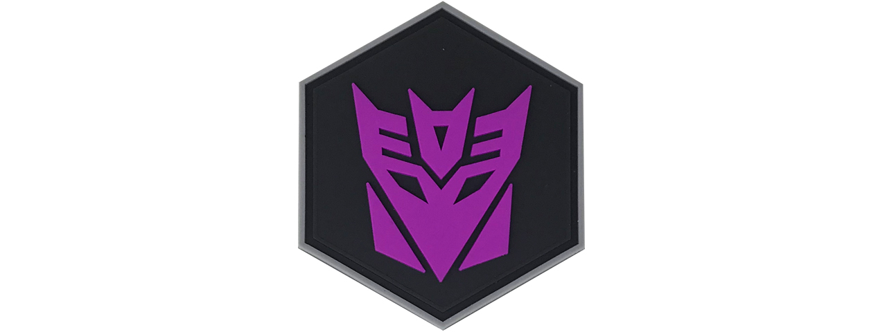 Hexagon PVC Patch Transformers Decepticon Badge - Click Image to Close