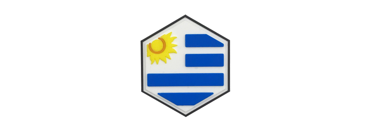 Hexagon PVC Patch Uruguay Flag - Click Image to Close