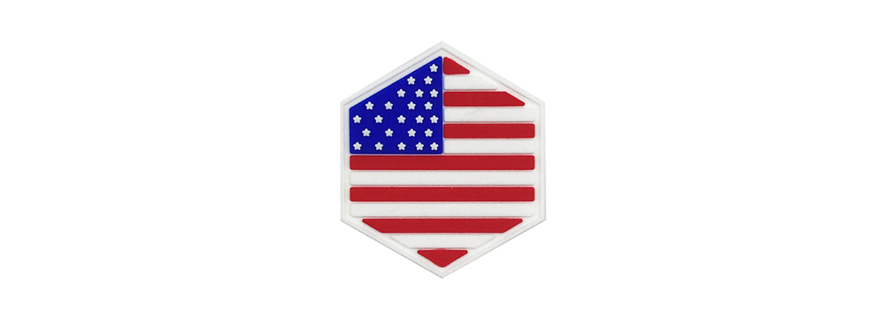 Hexagon PVC Patch United States Flag - Click Image to Close