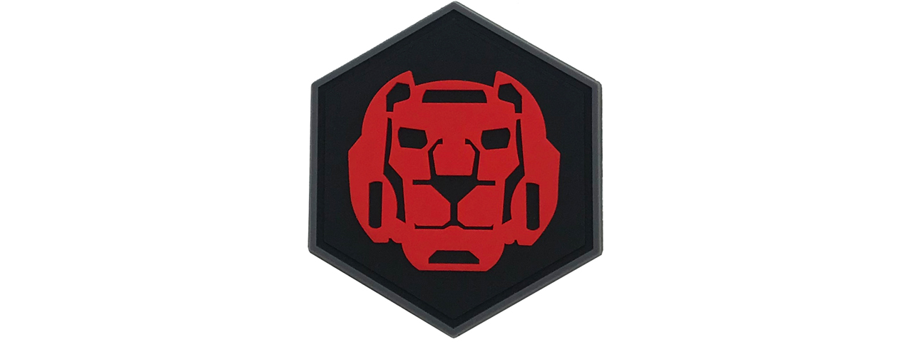 Hexagon PVC Patch Vultron Red Lion - Click Image to Close