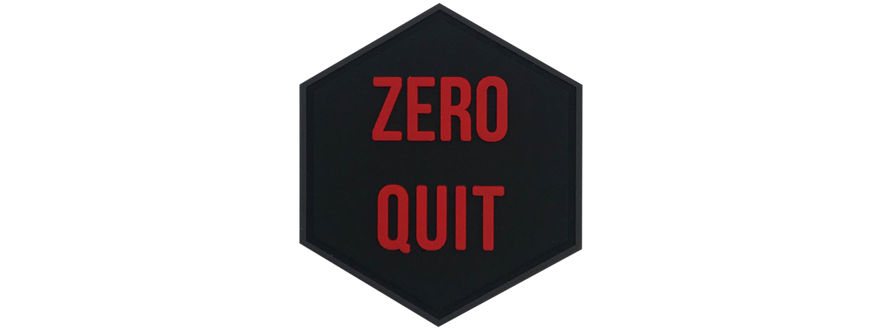 Hexagon PVC Patch "Zero Quit" - Click Image to Close