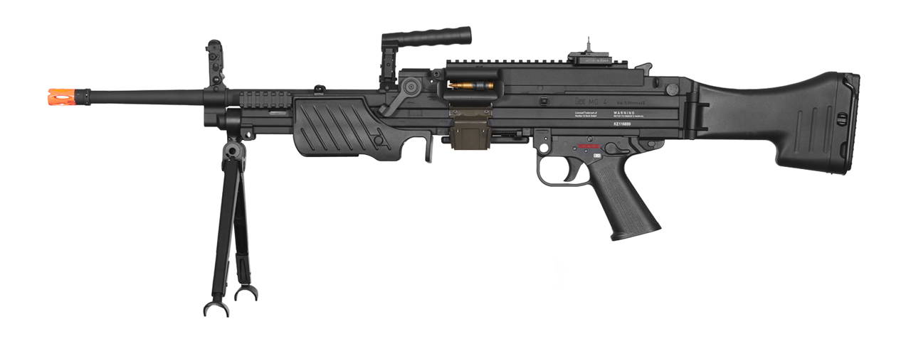 Elite Force H&K Licensed MG4 Airsoft AEG Light Machine Gun (Color: Black) - Click Image to Close