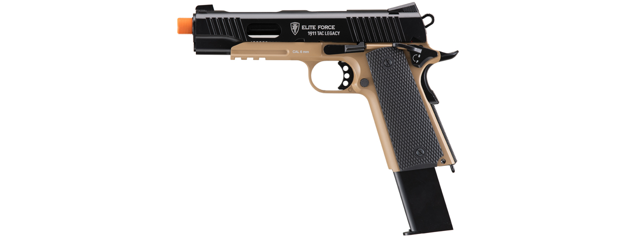 Elite Force 1911 Tac Legacy Edition Gas Blowback Airsoft Pistol (Color: Black / Dark Earth) - Click Image to Close