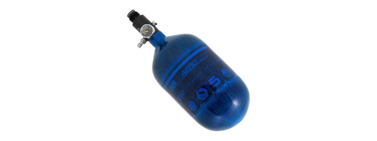 HK Army Aerolite Carbon Fiber Tank 68Ci / 4500 PSI (Color: Blue) - Click Image to Close