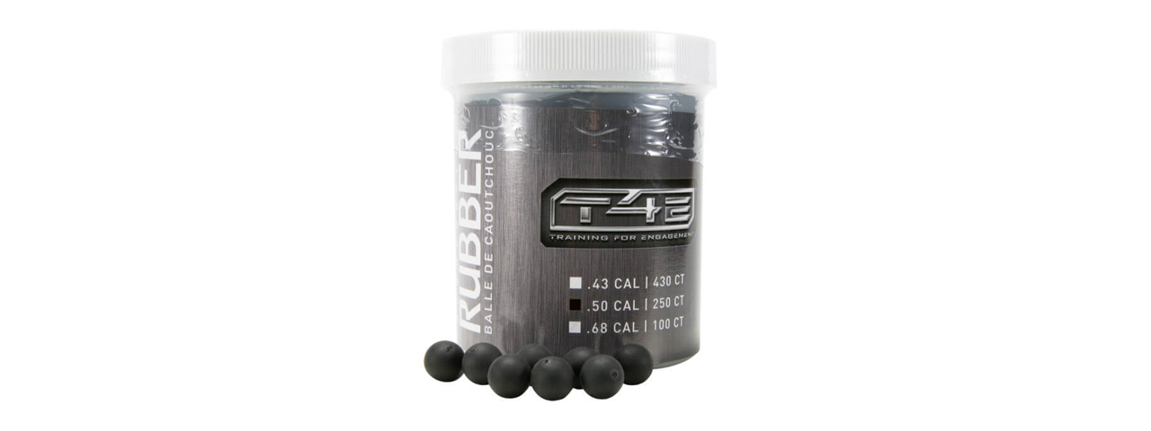 Umarex 250 Count T4E .50 Cal Rubber Ball (Color: Black) - Click Image to Close
