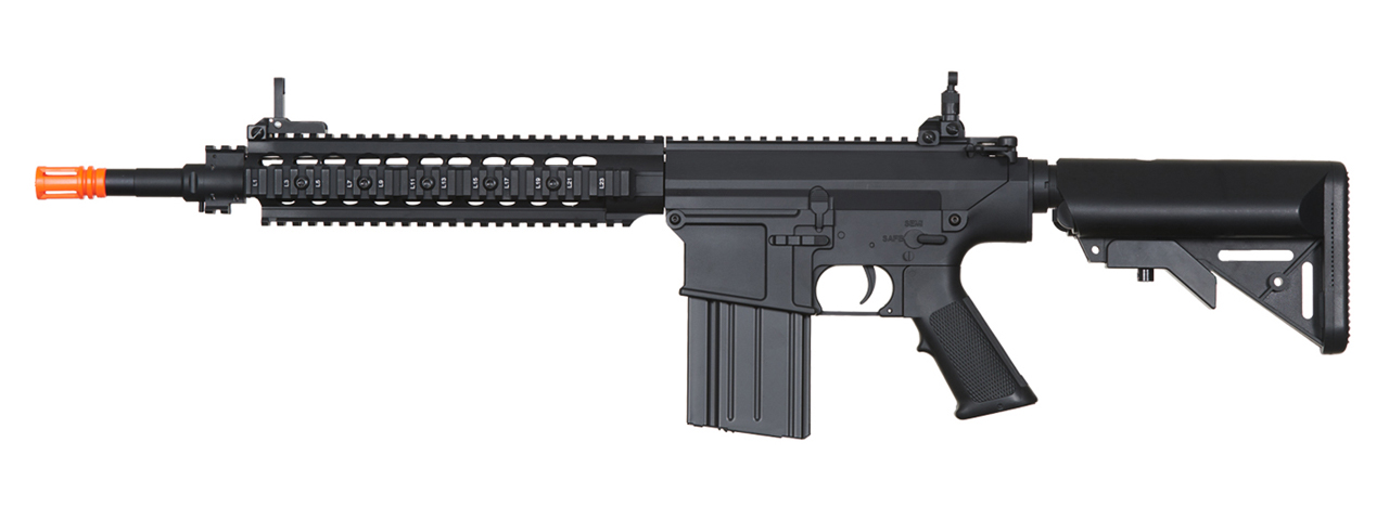 Atlas Custom Works Full Size SR25-K Precision Airsoft AEG Rifle (Color: Black) - Click Image to Close