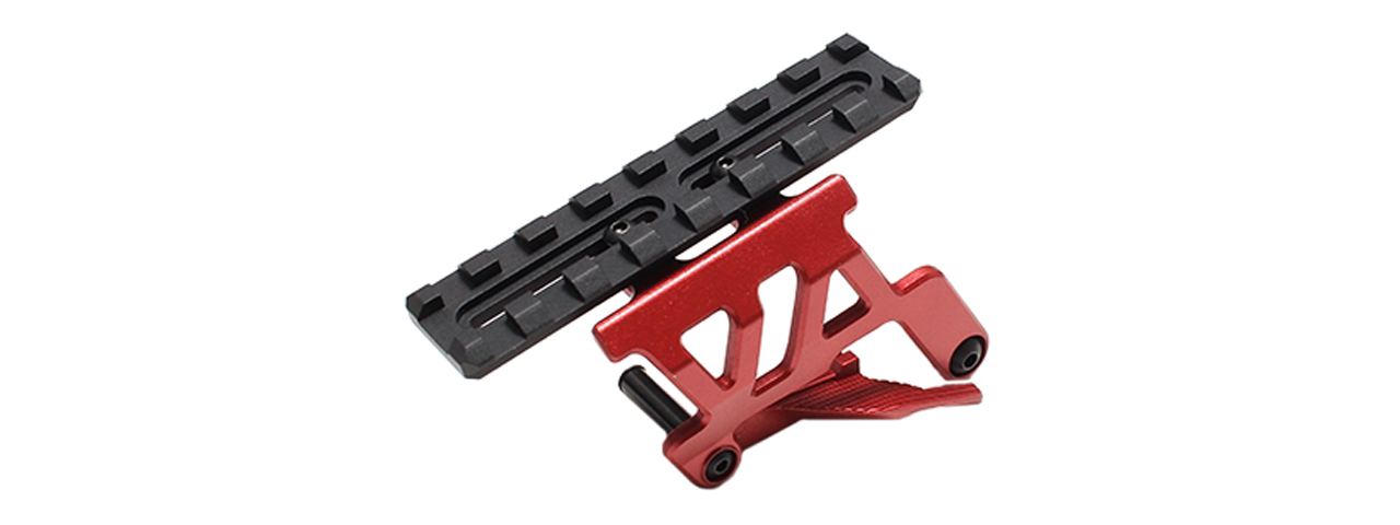 Laylax Aluminum Custom Neo Scope Mount Base for Tokyo Marui Hi-Capa 5.1 & 4.3 Series GBB Pistols (Color: Crimson Red) - Click Image to Close