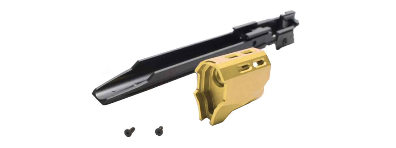 Laylax Hi-Capa Custom Lower Frame "R" Edge 5.1 & Compensator Set (Color: Gold) - Click Image to Close