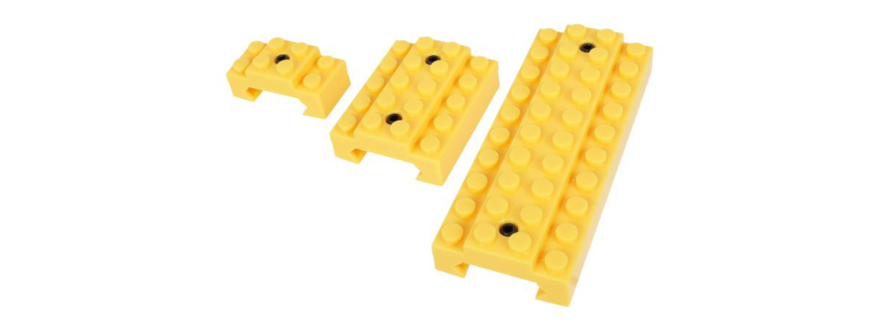 Laylax Block Picatinny Rail Cover Set (Color: Yellow) - Click Image to Close