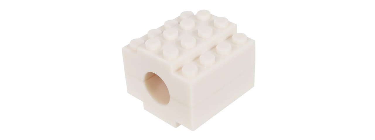 Laylax Block Series 14mm CCW Flash Hider (Color: White) - Click Image to Close