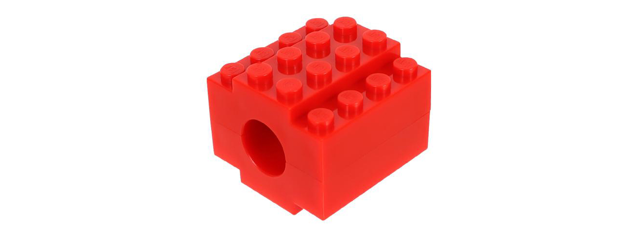 Laylax Block Series 14mm CCW Flash Hider (Color: Red) - Click Image to Close