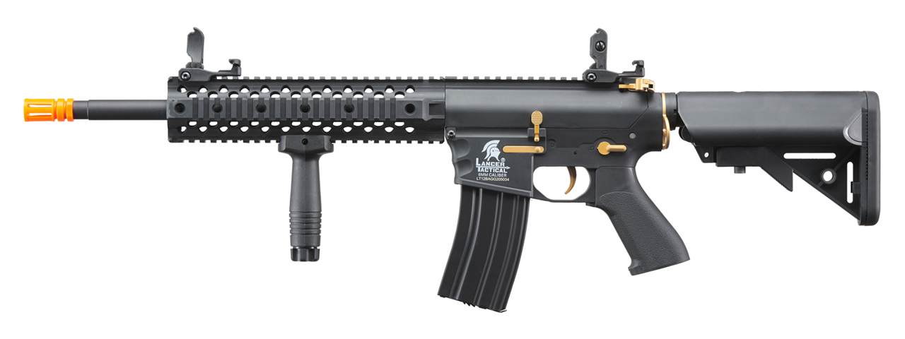 Lancer Tactical Gen 2 M4 Evo Airsoft AEG Rifle (Color: Black & Gold) - Click Image to Close