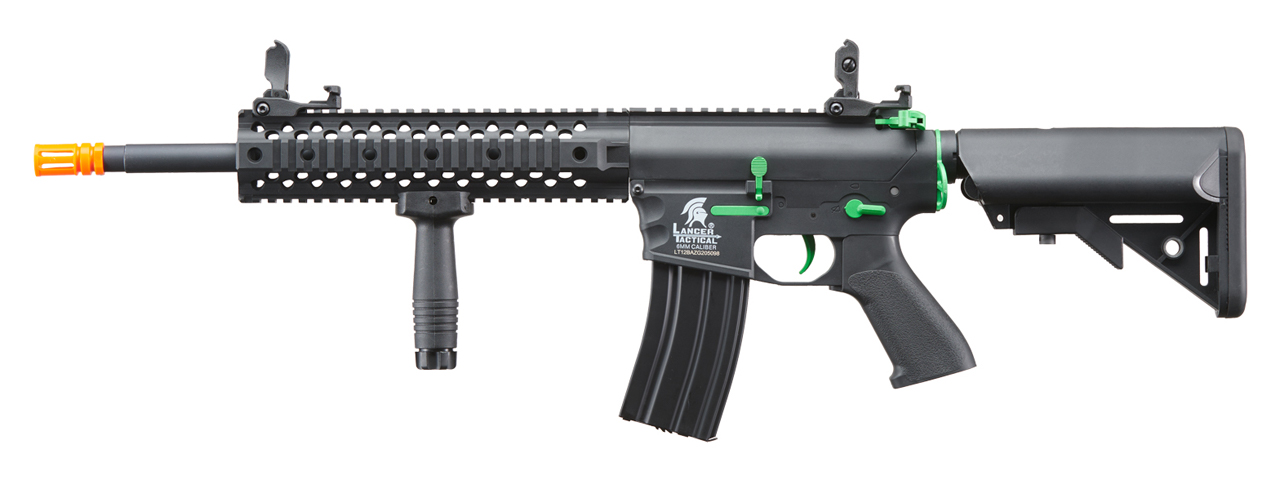 Lancer Tactical Gen 2 M4 Evo Airsoft AEG Rifle (Color: Black / Green) - Click Image to Close