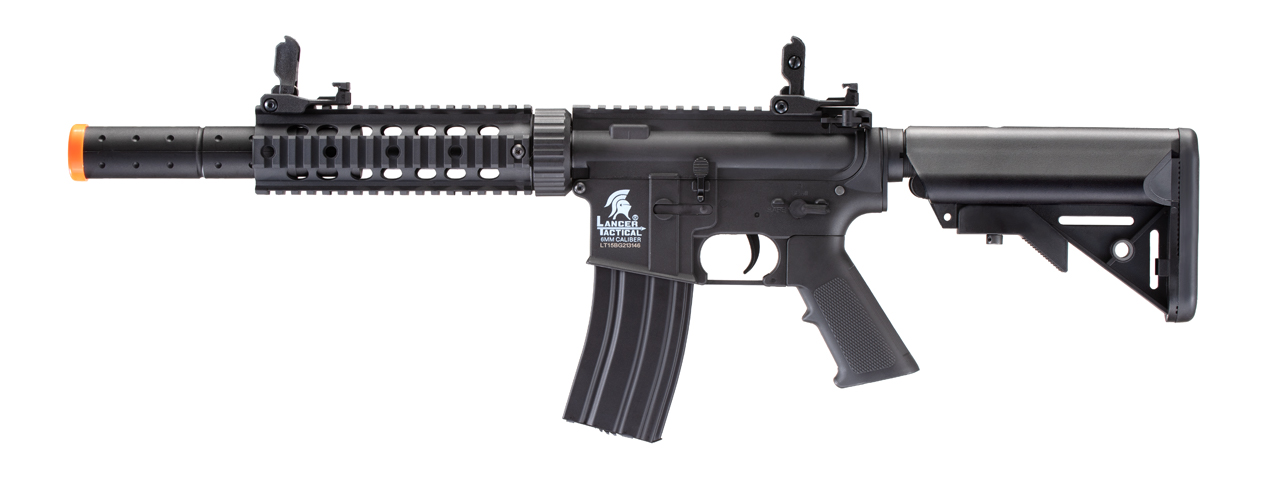 Lancer Tactical Gen 2 M4 SD Carbine Airsoft AEG Rifle with Mock Suppressor (Color: Black) - Click Image to Close