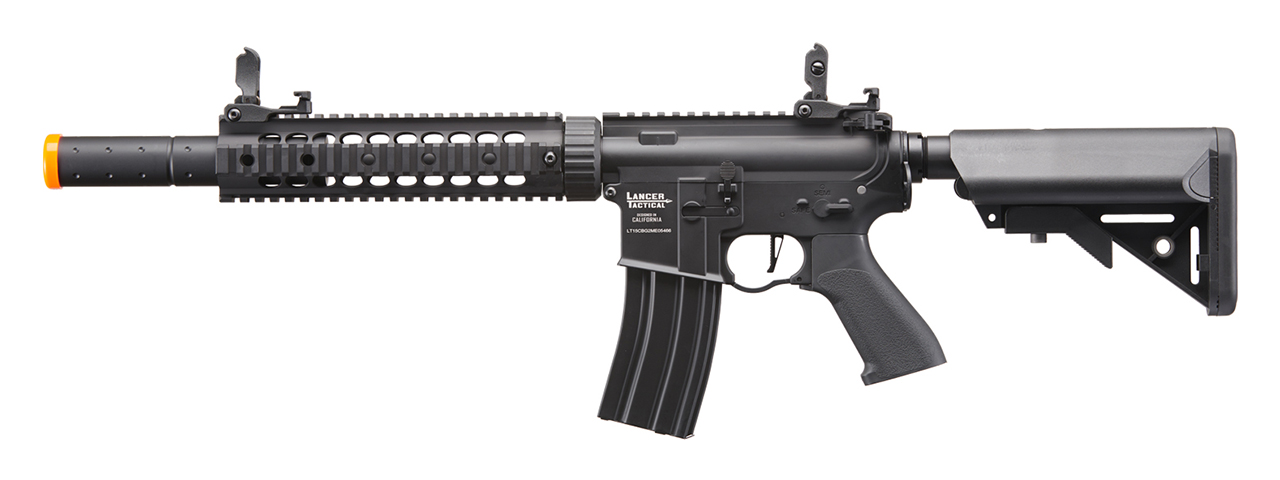 Lancer Tactical Proline Gen 2 10" M4 Carbine Airsoft AEG Rifle with Mock Suppressor (Color: Black) - Click Image to Close