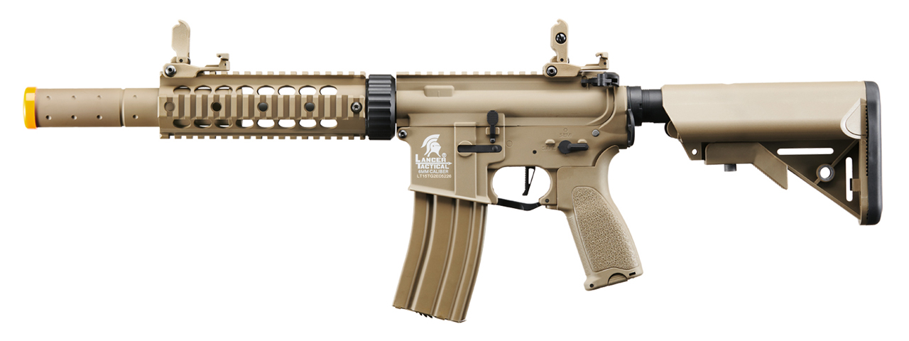 Lancer Tactical LT-15 Hybrid Gen 2 M4 SD 7" Airsoft AEG with Mock Suppressor (Tan) - Click Image to Close