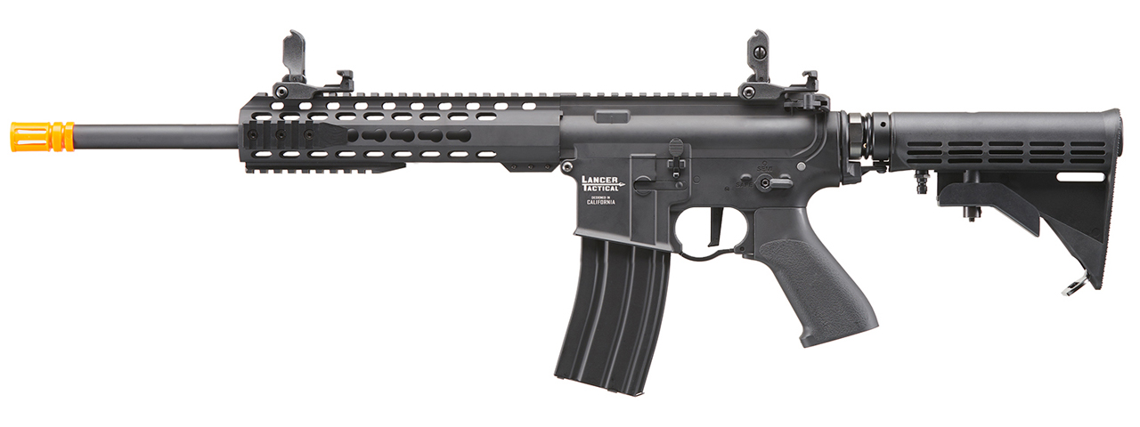 Lancer Tactical Full Metal Legion HPA KeyMod M4 Carbine Airsoft Rifle w/ External Tank (Color: Black) - "Semi-Auto Only" - Click Image to Close