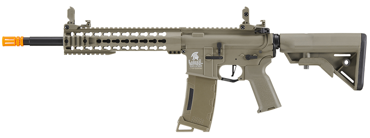 Lancer Tactical Gen 3 10" Keymod Airsoft M4 Carbine AEG Rifle (Color: Tan) - Click Image to Close