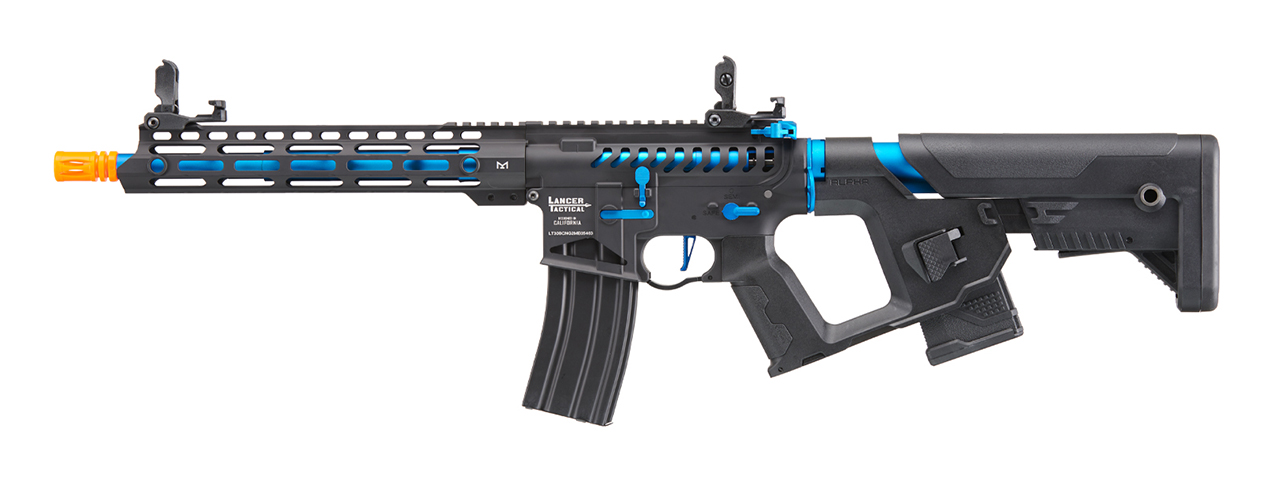 Lancer Tactical Enforcer BLACKBIRD Skeleton AEG w/ Alpha Stock [HIGH FPS] (BLACK/BLUE) - Click Image to Close