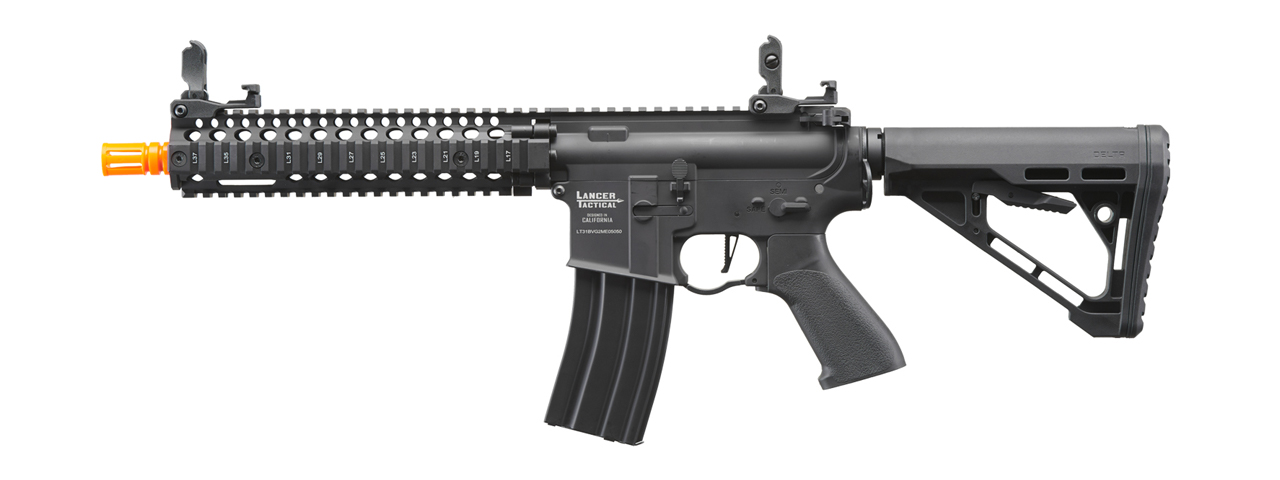 Lancer Tactical Proline Raider MK18 M4 AEG Rifle with Delta Stock (Color: Black) - Click Image to Close