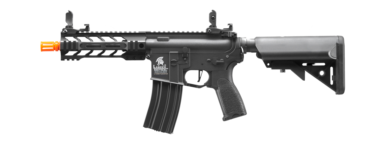 Lancer Tactical Enforcer Hybrid Gen-2 Battle Hawk 7" Rail AEG Rifle, Black - Click Image to Close